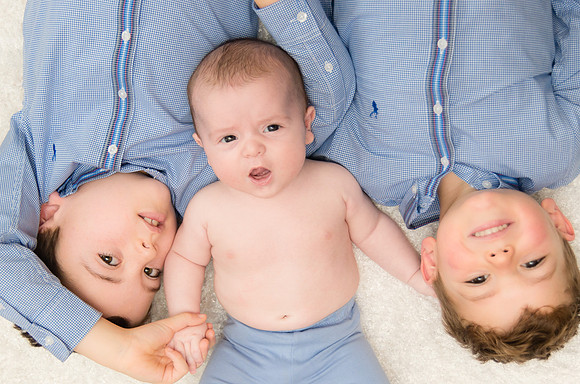 Brothers-With-Denim-Shirt-And-Their-Little-Brother